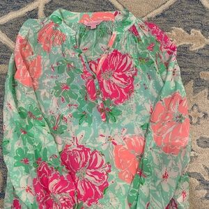 Lilly Pulitzer Silk Floral Blouse